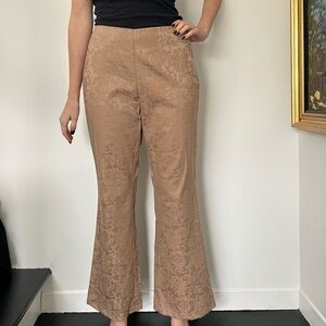 90s Beige Jacquard Pants / Size 4